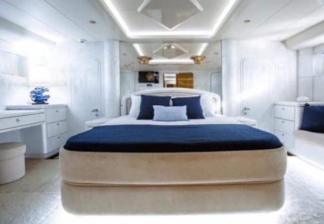 yacht suite, luxury yacht accommodation, master suite