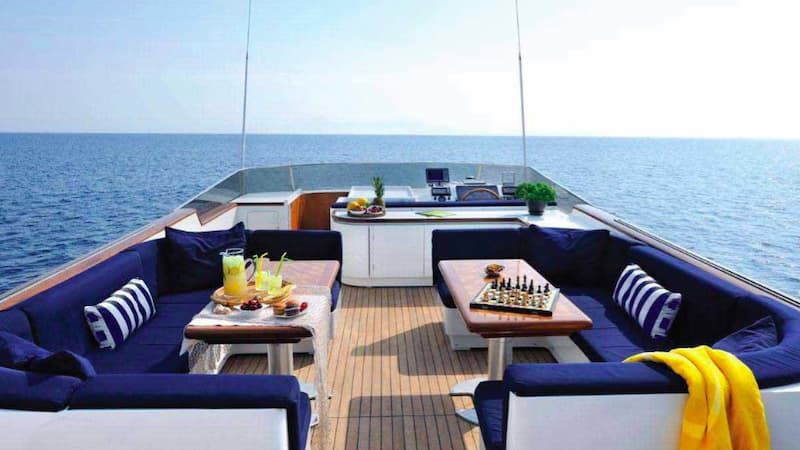 private yacht deck, yacht deck, Mykonos private yacht rental
