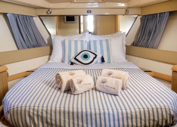 yacht double cabin, Mykonos yacht rental, weekly rental Mykonos